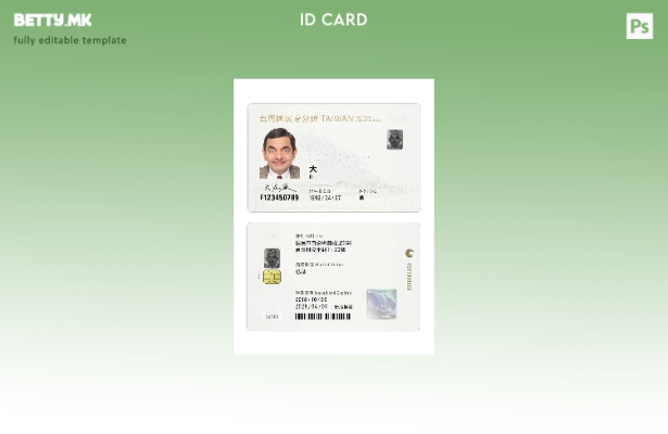 Модерен стилски шаблон за сегашна лична карта на Тајван